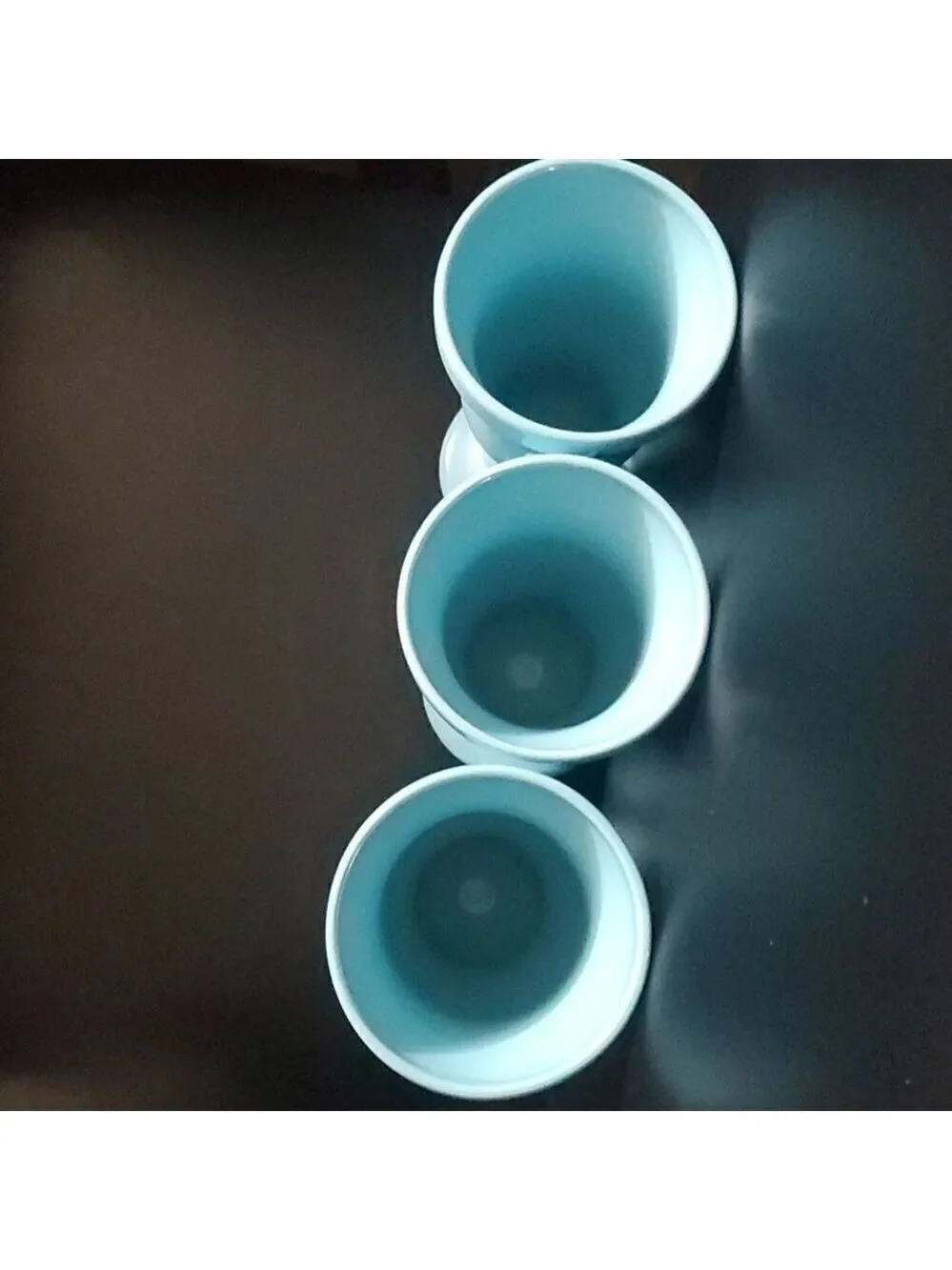 BIA Home Dining Drinkware ice Cream Sundae milkshake Set Curvy Blue Aqua Sexy